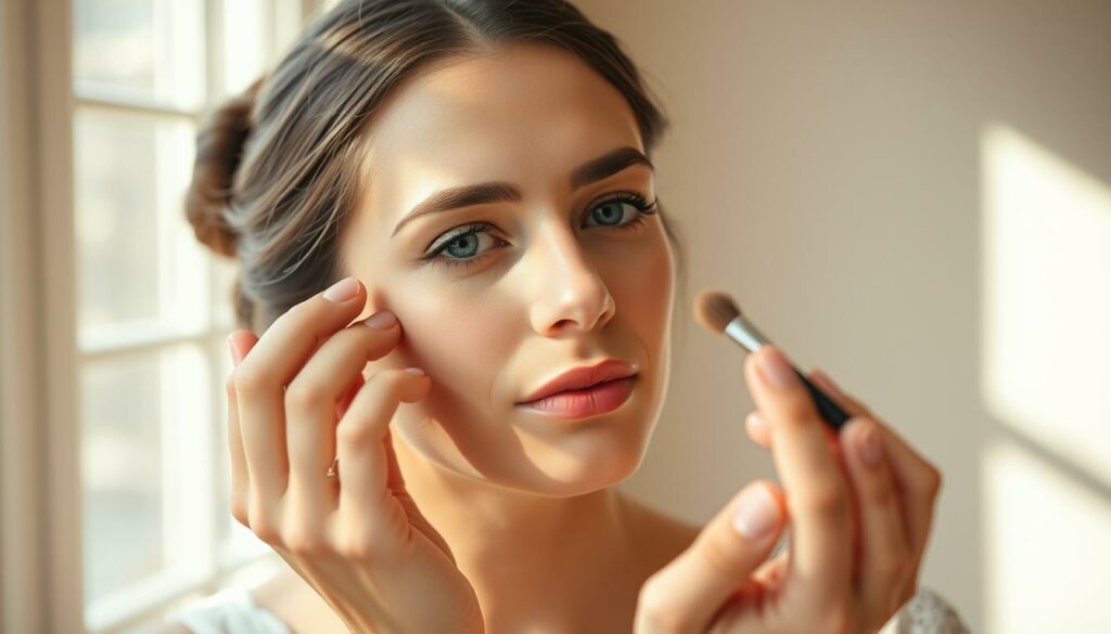 A-serene-and-elegant-makeup-tutorial-scene-featuring-a-young-woman-preparing-for-a-baptism-1024x585 5 tenues tendances et sans talons pour un baptême