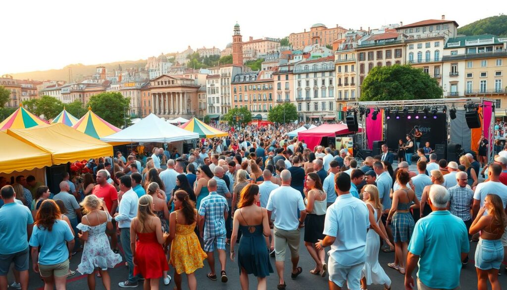 A-vibrant-summer-festival-scene-in-the-heart-of-a-bustling-city.-Crowds-of-revelers-gather-1024x585 Festival d'été 2025 : comment s'habiller ?