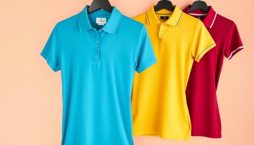 Image-dun-polo-femme-avec-differentes-couleurs-tendance-1024x585 Polo manches courtes : comment le porter de façon féminine ?