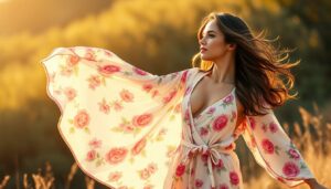 Robe chemise fleurie