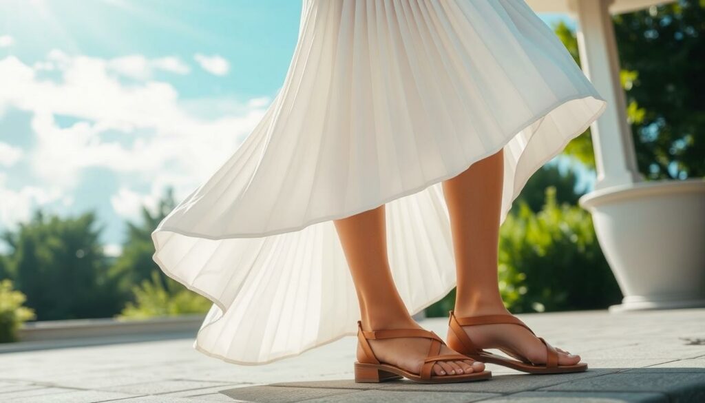 A-bright-airy-summer-day.-Sunlight-filters-through-wispy-clouds-casting-a-warm-glow-on-a-1024x585 Quelles chaussures porter avec une jupe blanche ?