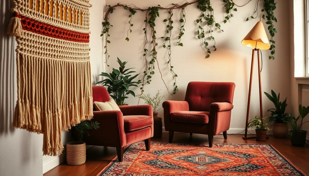 A-cozy-and-inviting-vintage-bohemian-scene-with-a-warm-earthy-color-palette.-In-the-1024x585 Style vintage bohème : tenues dans l'air du temps