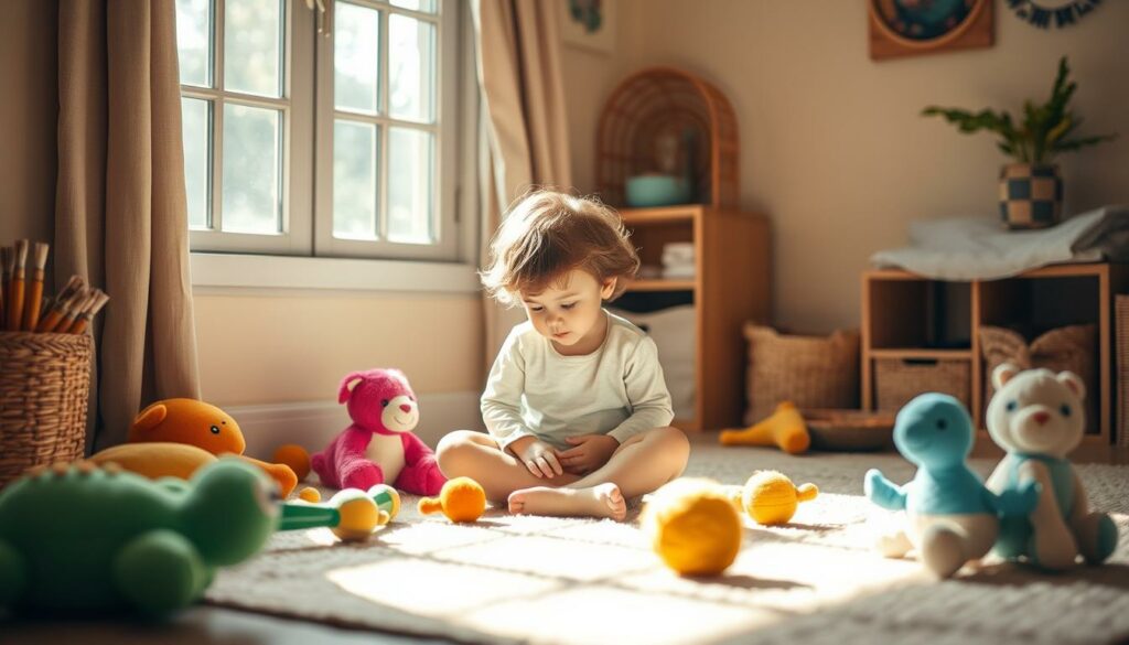A-cozy-sun-dappled-room-with-a-young-child-sitting-cross-legged-on-the-floor-deeply-engaged-1024x585 LES POUVOIRS MAGIQUES DES JEUX SYMBOLIQUES !