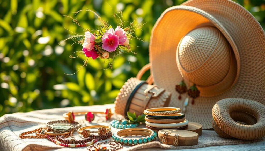 A-picturesque-bohemian-chic-arrangement-of-alluring-accessories-bathed-in-warm-summer-light-1024x585 Comment s’habiller pour un pique-nique chic en été, look bohème, confort & style