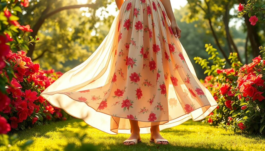 A-warm-sun-drenched-summer-wedding-scene-with-a-graceful-flowing-chiffon-maxi-skirt-in-a-1024x585 Tenue à base de jupe pour un mariage