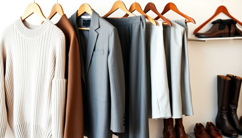 A-well-curated-seasonal-wardrobe-for-the-office-featuring-a-variety-of-versatile-pieces-1024x585 Travail au bureau : les vêtements/chaussures indispensables