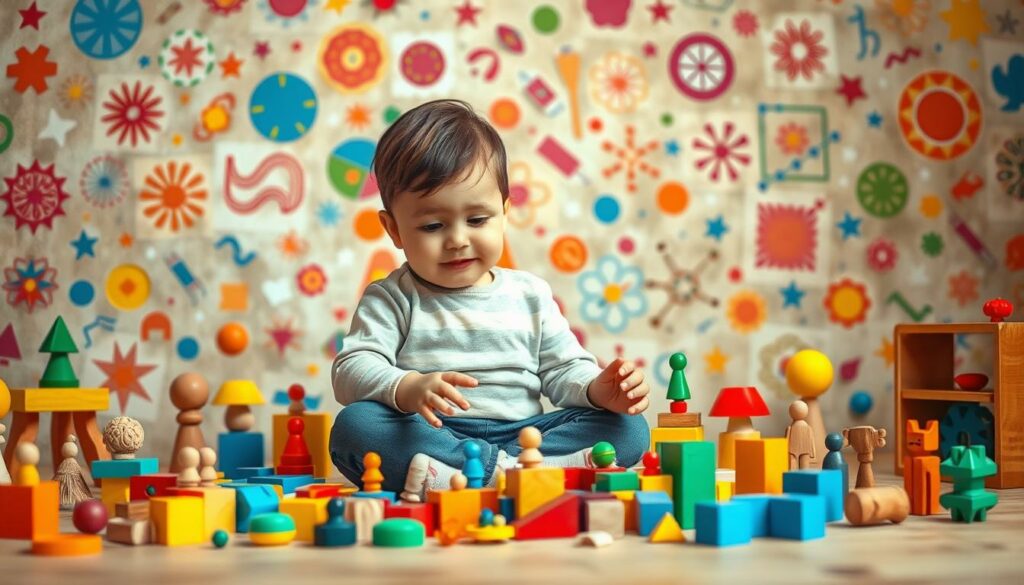 A-whimsical-vibrant-scene-of-childs-play-and-symbolic-language.-In-the-foreground-a-young-1024x585 LES POUVOIRS MAGIQUES DES JEUX SYMBOLIQUES !