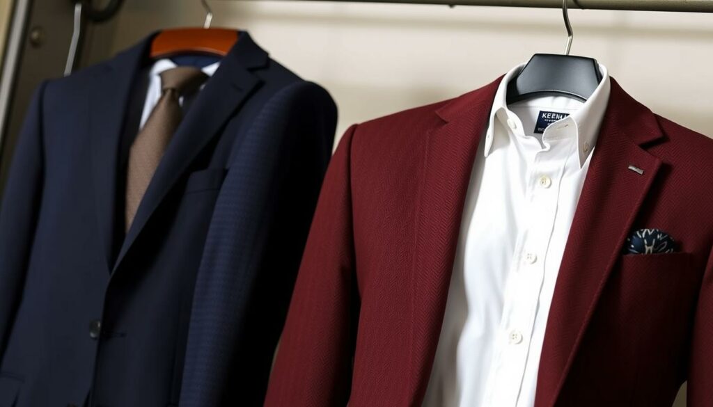 Creer-un-dressing-masculin-avec-des-costumes-et-des-chemises-1024x585 Travail au bureau : les vêtements/chaussures indispensables